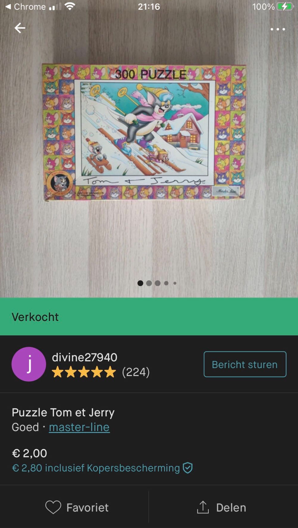 Tom & Jerry Excitement 🟦 - Master - Line puzzle collectible [Barcode 8711597454306] - Main Image 4