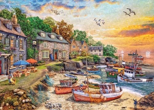 Harbour Cottages  - Falcon de luxe puzzle collectible [Barcode 8710126113820] - Main Image 2