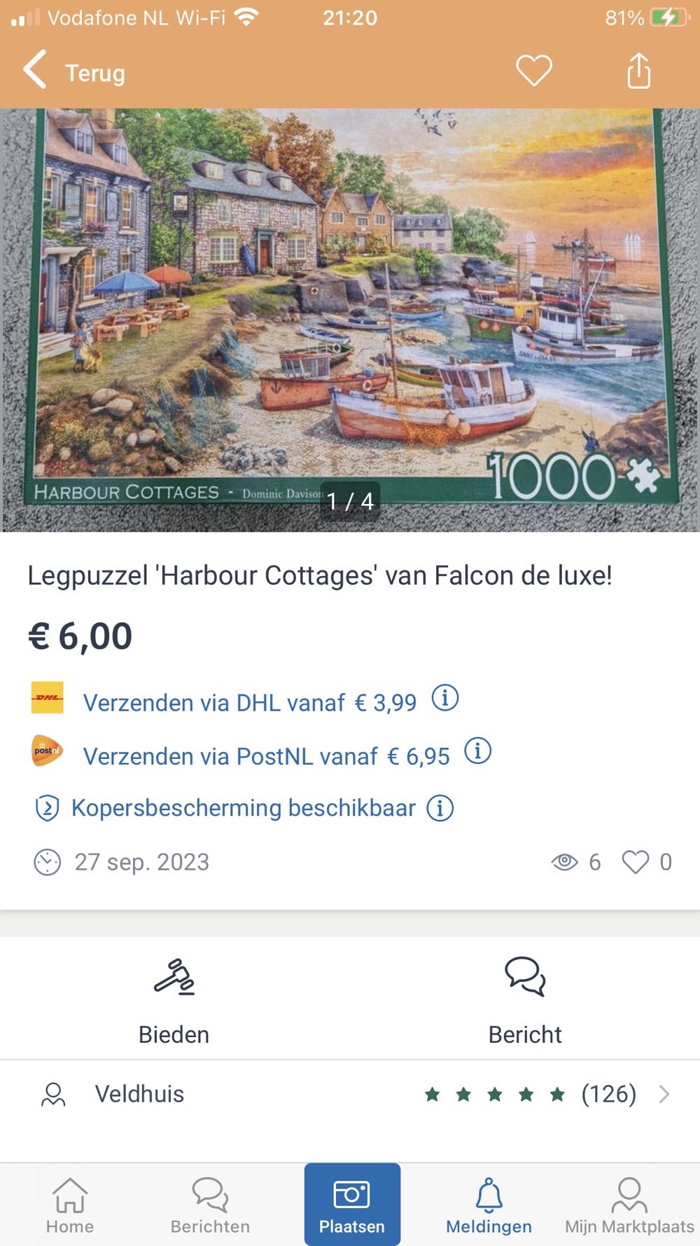 Harbour Cottages  - Falcon de luxe puzzle collectible [Barcode 8710126113820] - Main Image 3