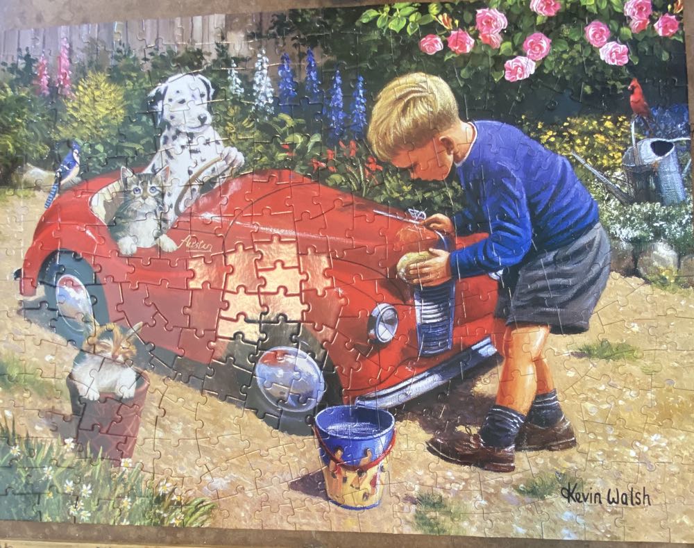 Washing The Car - Bits And Pieces puzzle collectible [Barcode 192949079114] - Main Image 2