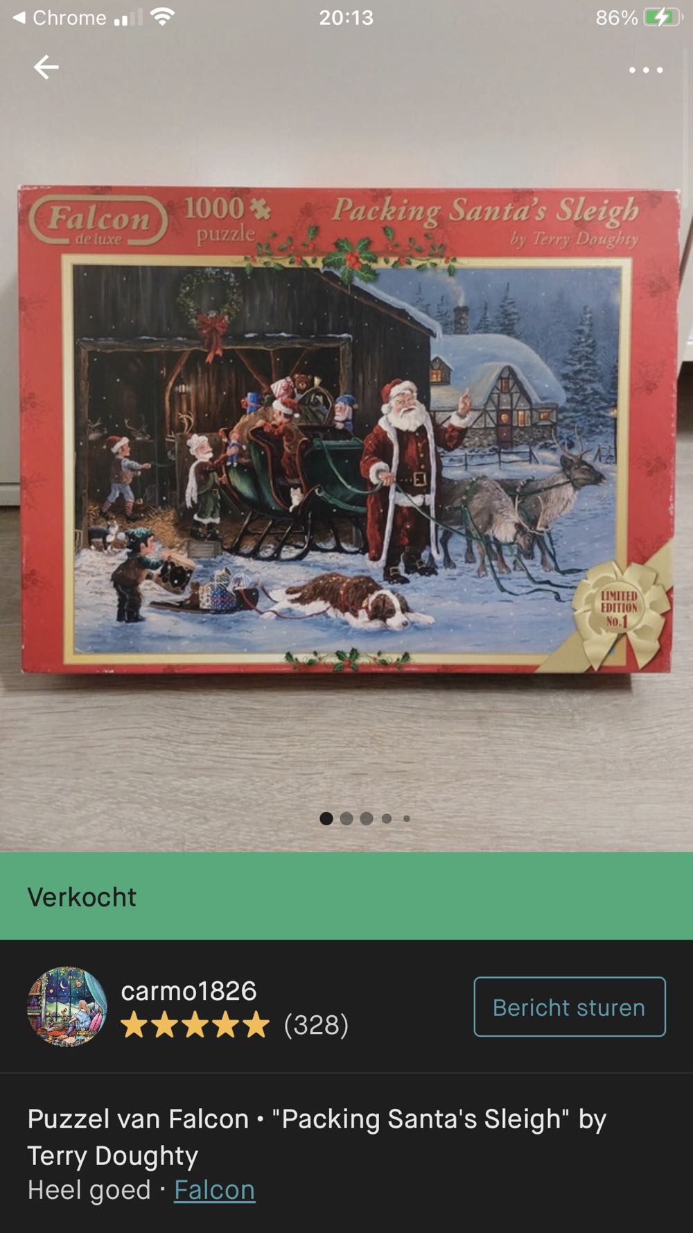 Packing Santa’s Sleigh - Falcon de luxe puzzle collectible [Barcode 8710126110164] - Main Image 4