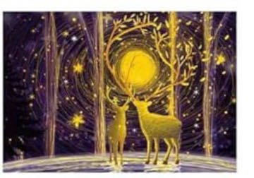 Deer in Moonlight - House Entertainment Toys puzzle collectible [Barcode 6971131493648] - Main Image 2