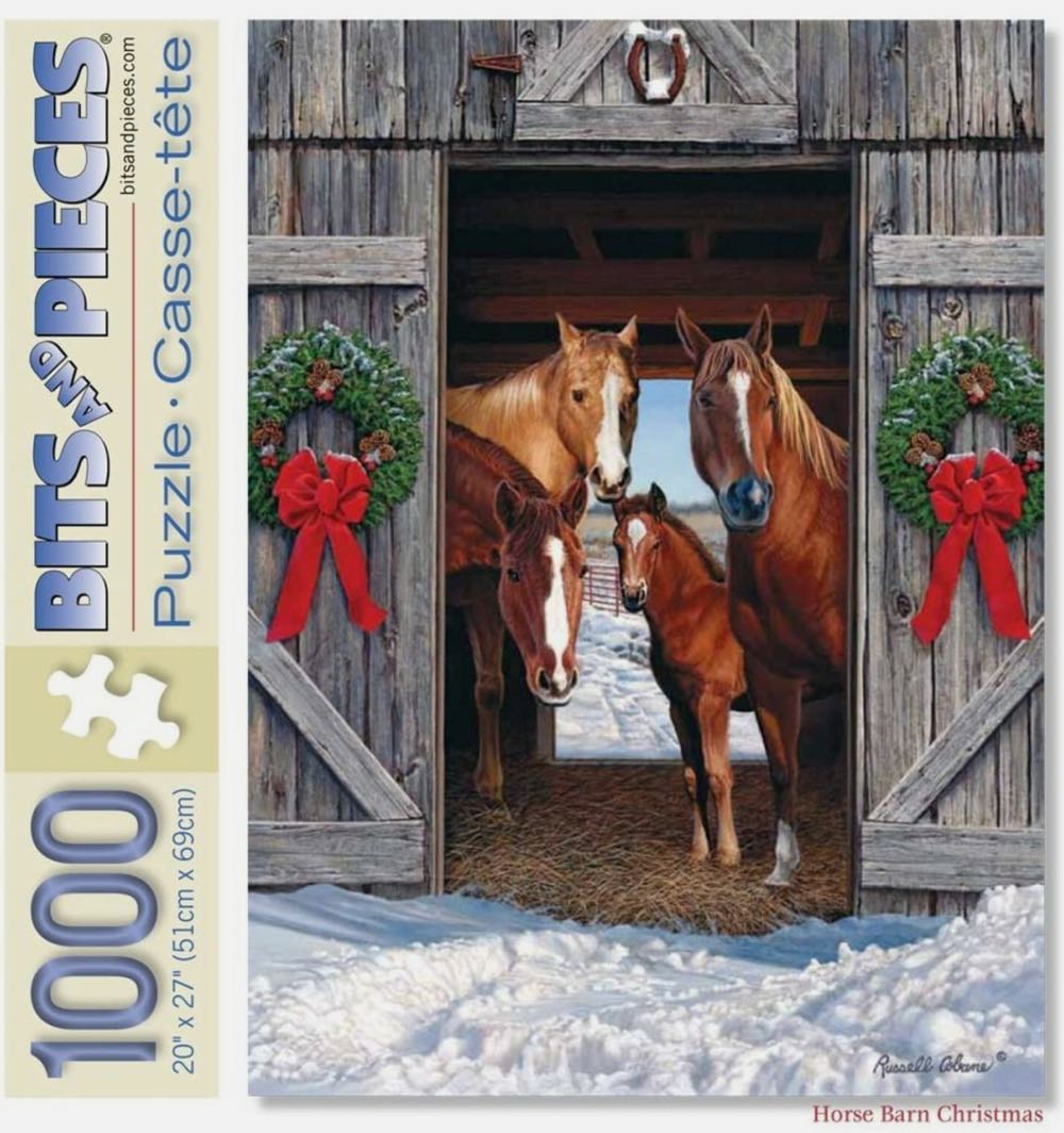 Horse Barn Christmas - Bits And Pieces puzzle collectible [Barcode 192949017178] - Main Image 2