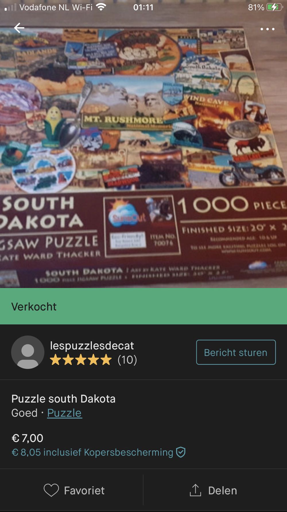 The Show Me State: South Dakota - SunsOut puzzle collectible [Barcode 796780700765] - Main Image 3