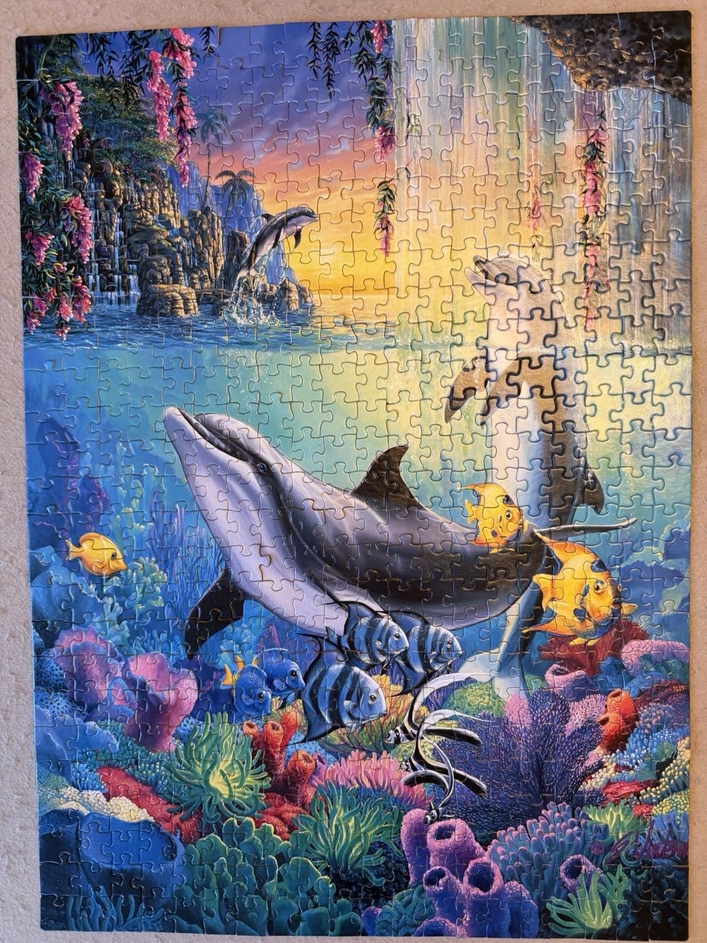 Dolphin Falls - SunsOut puzzle collectible [Barcode 796780455368] - Main Image 2