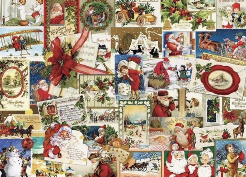 Vintage Christmas Cards - EuroGraphics puzzle collectible [Barcode 0628136607841] - Main Image 2