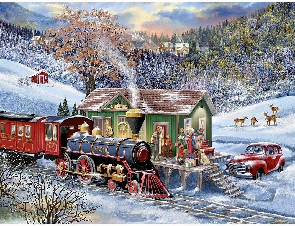 Rural Train Stop (v) Cheryl - Bits And Pieces puzzle collectible [Barcode 192949056665] - Main Image 2