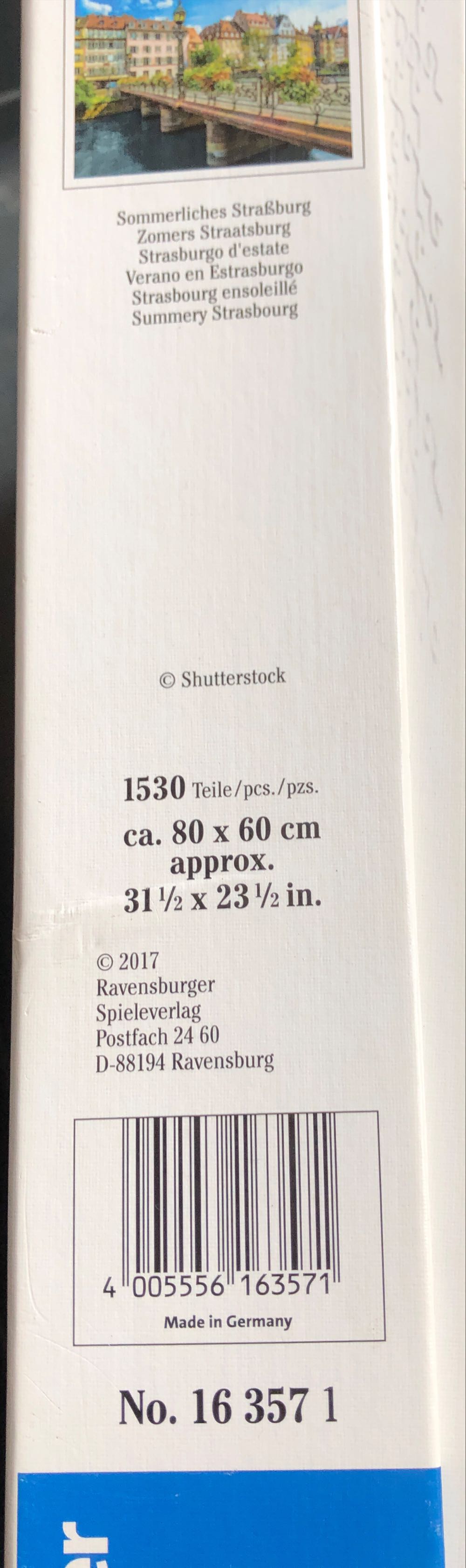 Sommerliches Straßburg - Ravensburger puzzle collectible [Barcode 4005556163571] - Main Image 2