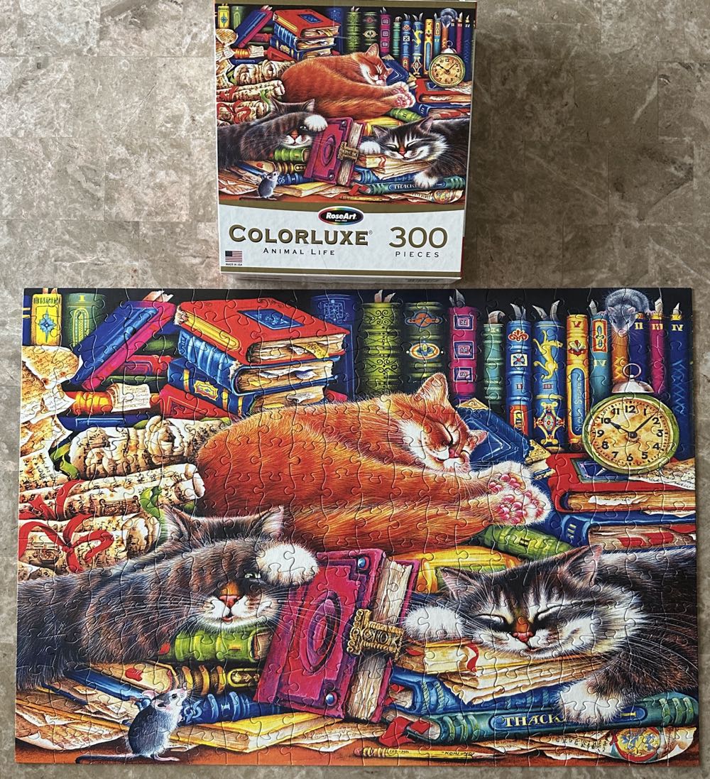 The Old Book Shop Cats - Rose Art puzzle collectible [Barcode 4895145458634] - Main Image 2