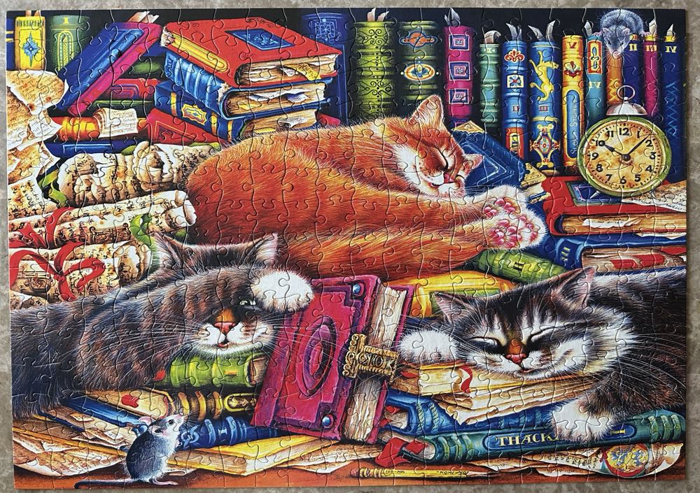 The Old Book Shop Cats - Rose Art puzzle collectible [Barcode 4895145458634] - Main Image 3