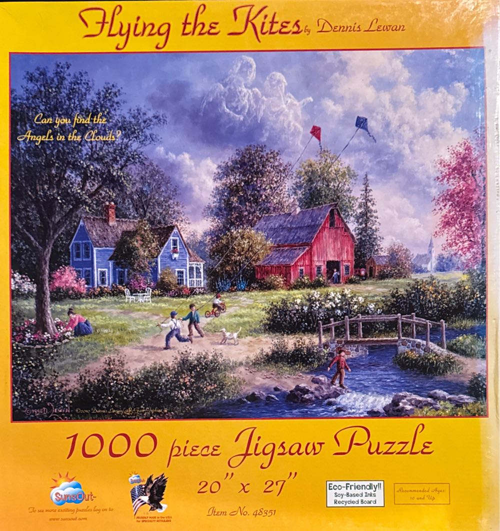 Flying The Kites - SUNSOUT INC puzzle collectible [Barcode 796780483514] - Main Image 2