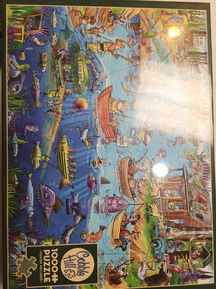 Gone Fishing - Cobble Hill puzzle collectible [Barcode 625012803830] - Main Image 1