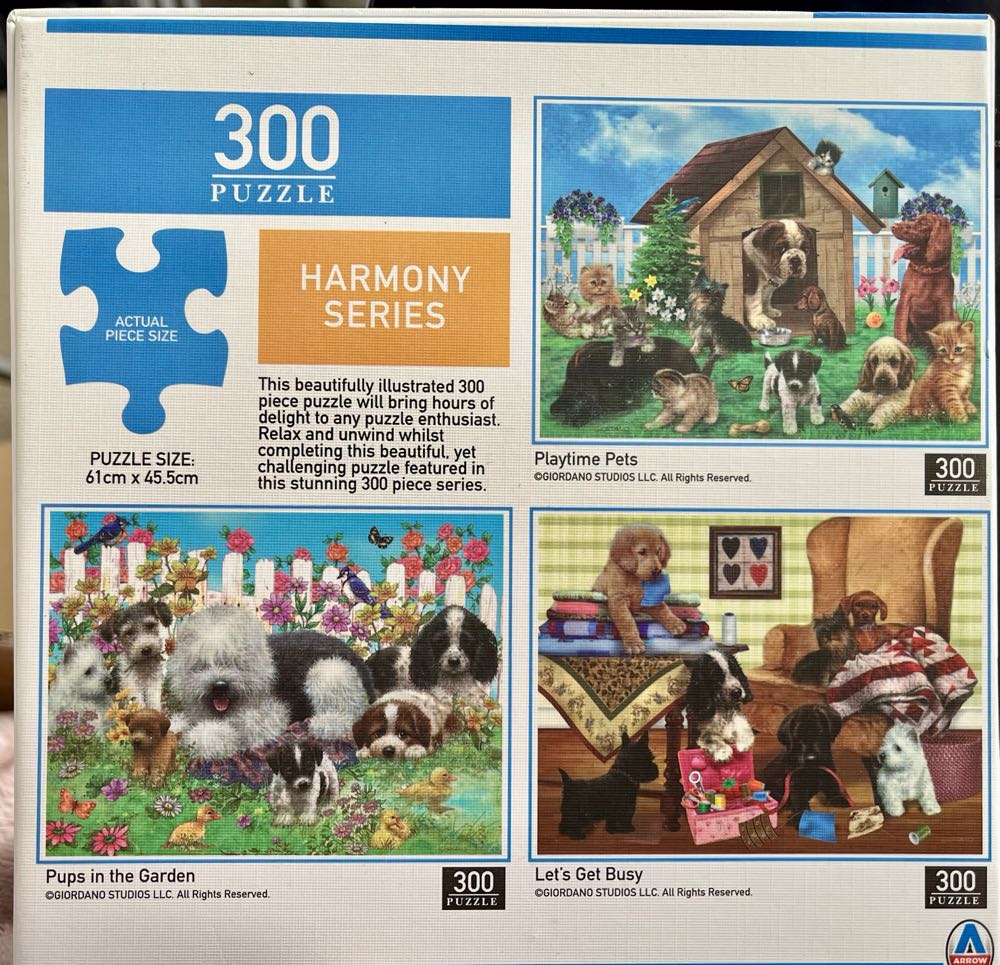 Pups In The Garden (Harmony Series) - Arrow Puzzles puzzle collectible [Barcode 9317762187056] - Main Image 2