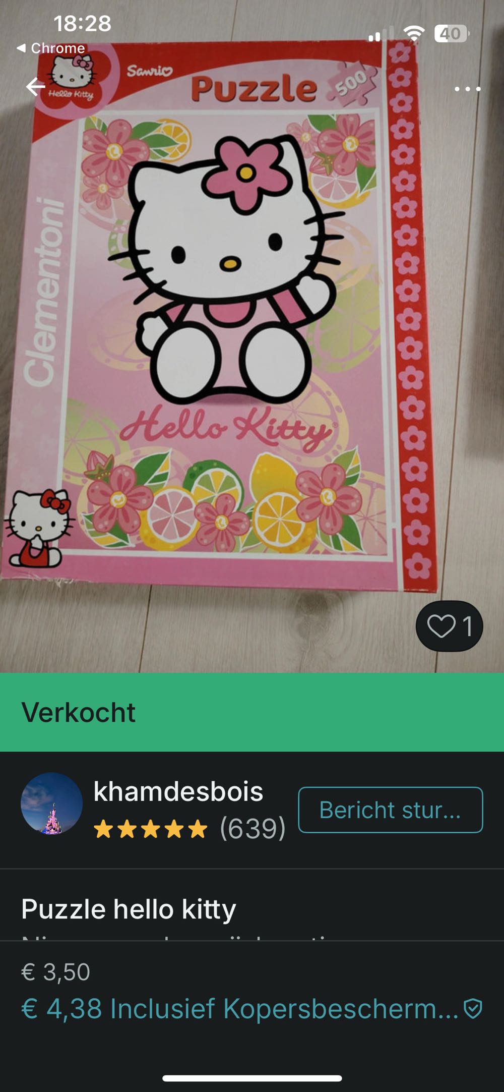 Hello Kitty (Karli €7,57) Niet Verzonden 16-07-2025 - Clementoni puzzle collectible [Barcode 8005125303816] - Main Image 3
