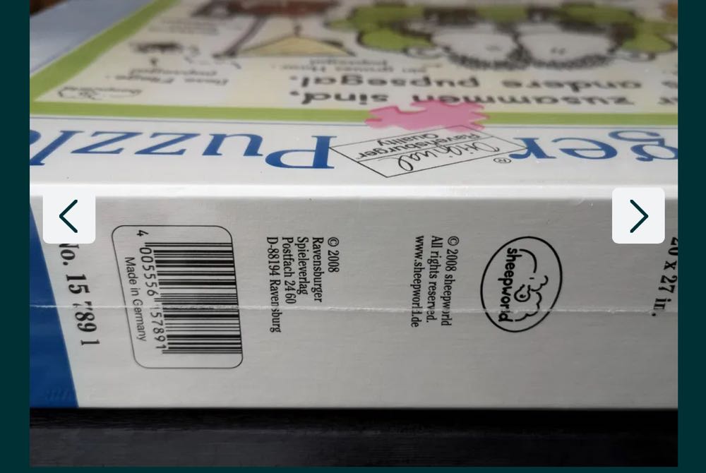 Sheepworld - When We’re Together - Ravensburger puzzle collectible [Barcode 4005556157891] - Main Image 2