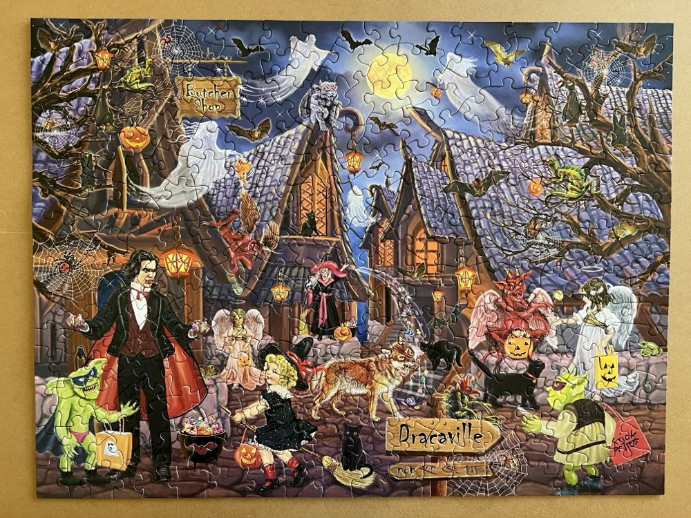 Haunted Halloween Village - Bits & Pieces puzzle collectible [Barcode 192949041609] - Main Image 2