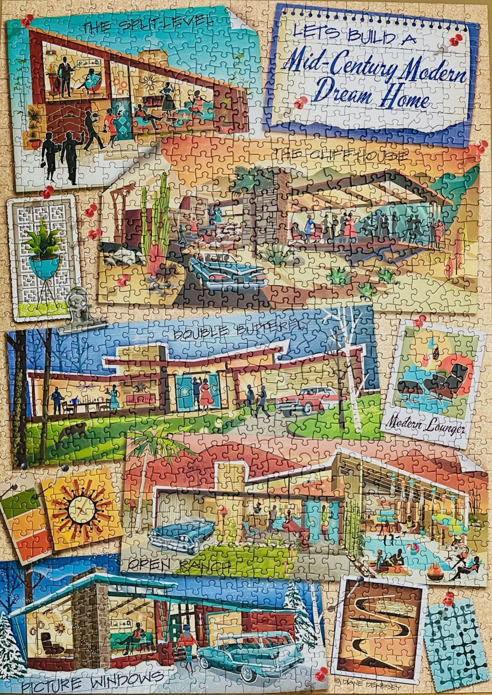 Mid-century Modern Dream Home - Cobble Hill puzzle collectible [Barcode 625012400701] - Main Image 2