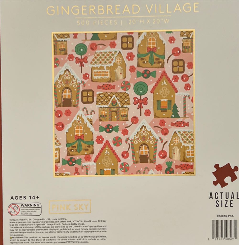 Gingerbread Village - Pink Sky puzzle collectible [Barcode 191205585215] - Main Image 2