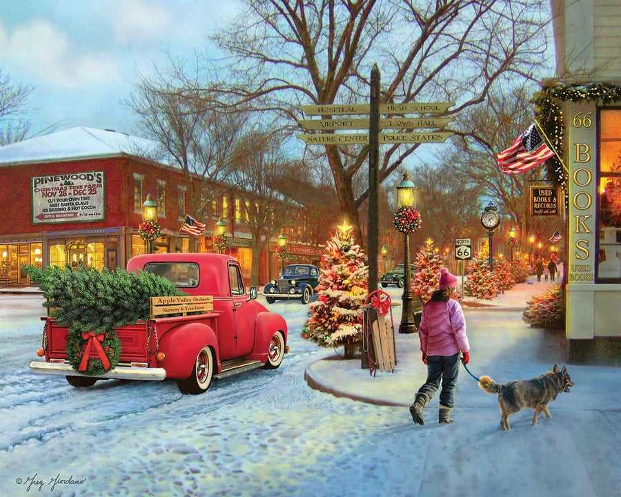 Main Street Christmas - White Mountain puzzle collectible [Barcode 724819266609] - Main Image 2