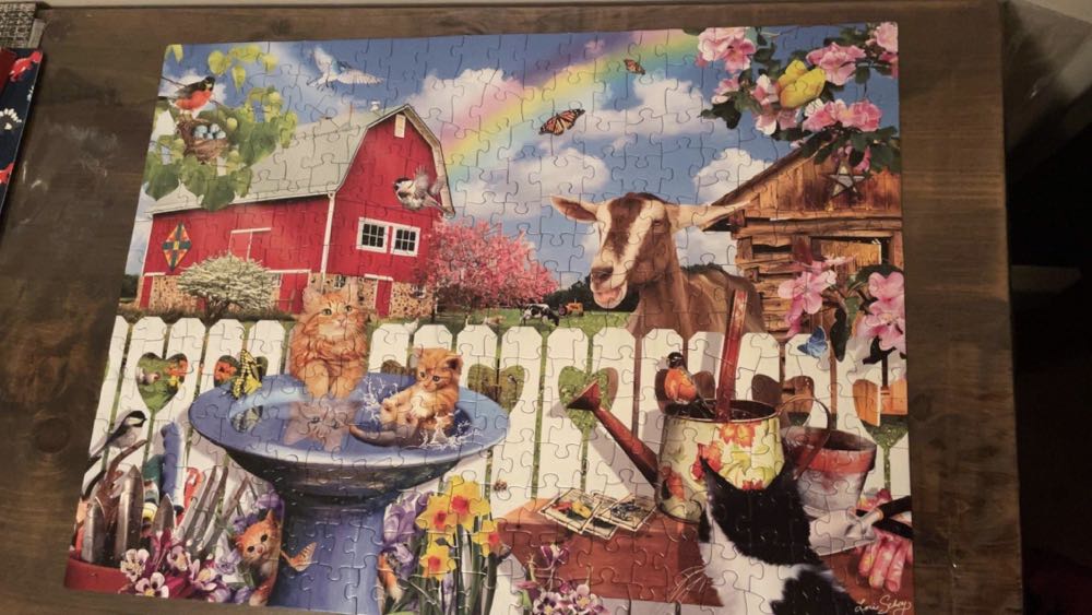 Spring Bird Bath - SunsOut puzzle collectible [Barcode 796780347793] - Main Image 4