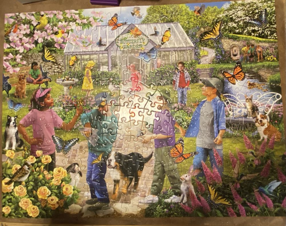 Butterfly Garden Visit - Bits And Pieces puzzle collectible [Barcode 192949072740] - Main Image 2