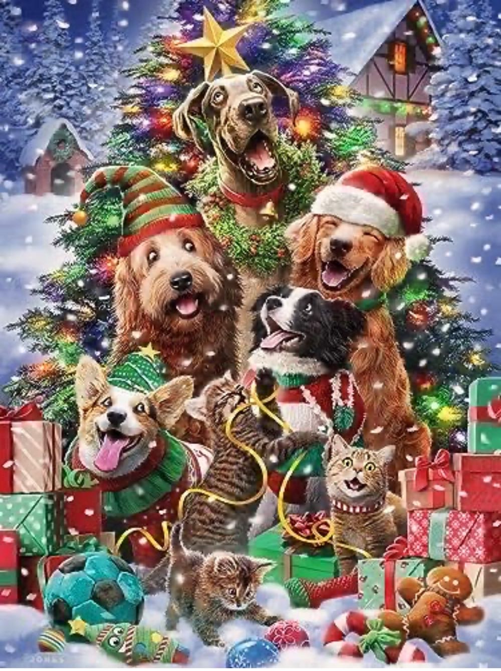 Christmas Pets Annie H  - Vermont Christmas Company puzzle collectible [Barcode 819273024596] - Main Image 2