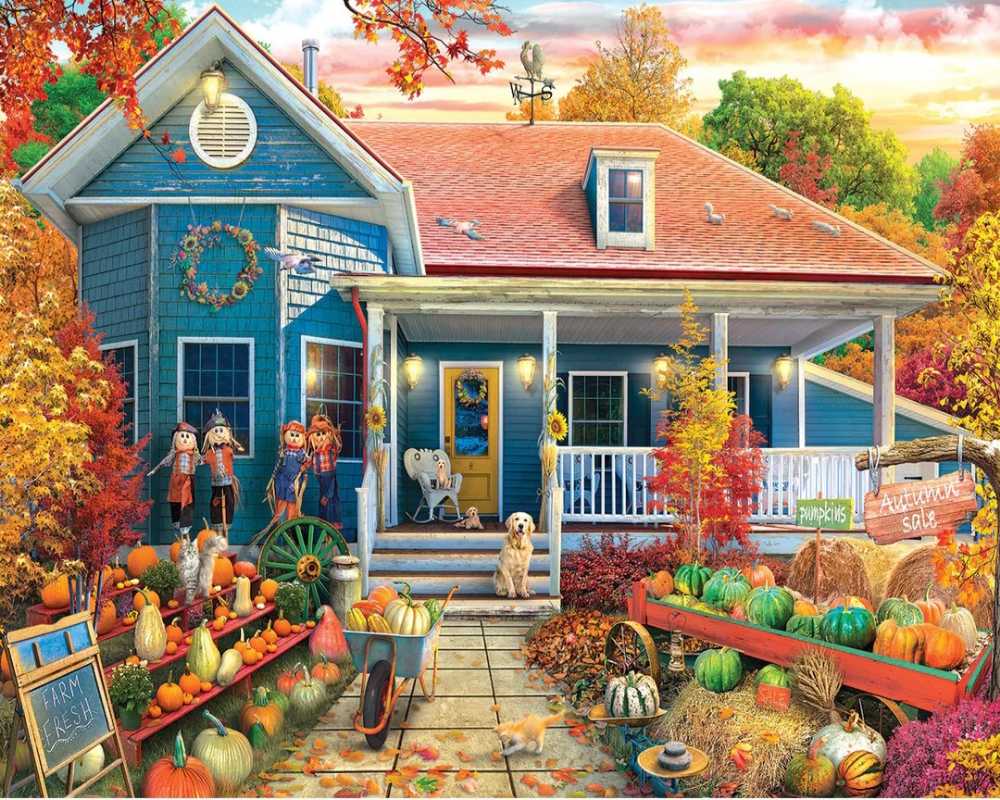 ZZ - Autumn House (SOLD) - White Mountain Puzzles puzzle collectible [Barcode 724819267163] - Main Image 3