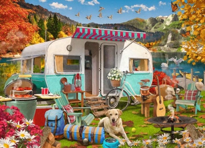 Autumn Camper - Vermont Christmas Company puzzle collectible [Barcode 819273024350] - Main Image 2