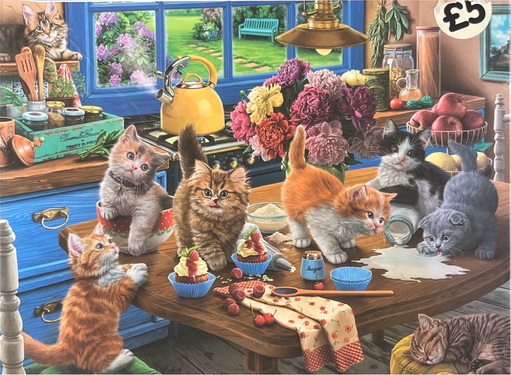 Kittens in the Kitchen 🟦 - Corner Piece puzzle collectible [Barcode 5052089308428] - Main Image 2