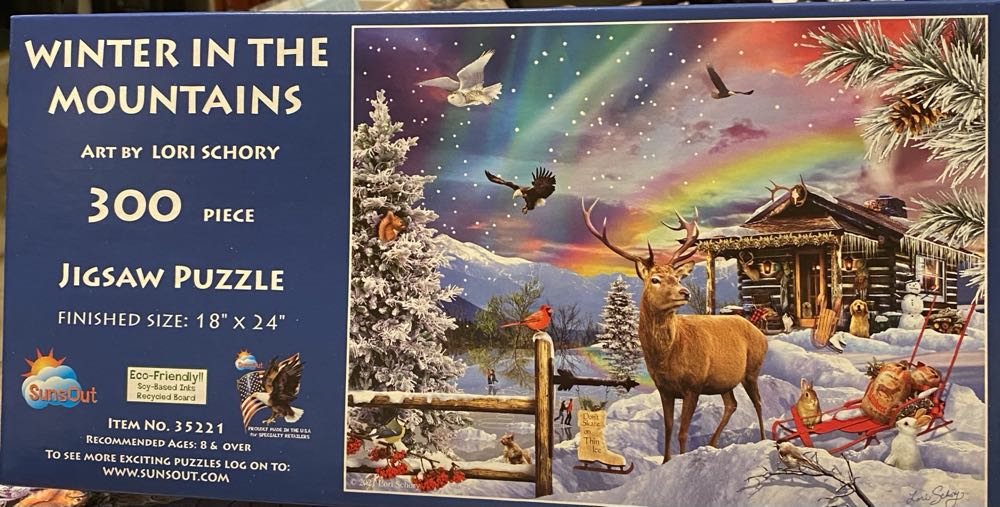 WINTER IN THE MOUNTAINS - SunsOut puzzle collectible [Barcode 796780352216] - Main Image 3