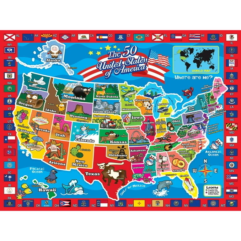 The 50 United States Of America Map Puzzle - Cra-Z-Art puzzle collectible [Barcode 4895145415255] - Main Image 2