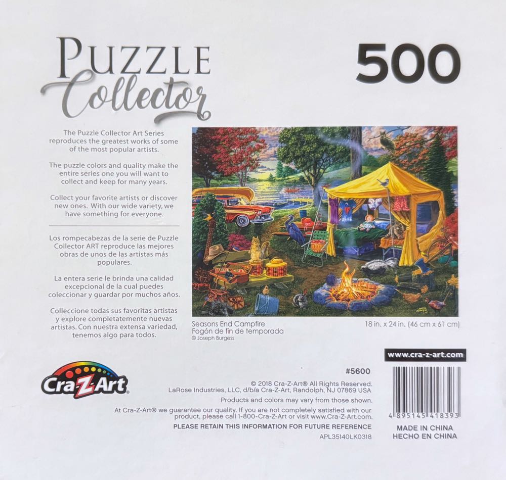 Seasons End Campfire - Cra-Z-Art puzzle collectible [Barcode 4895145418393] - Main Image 3