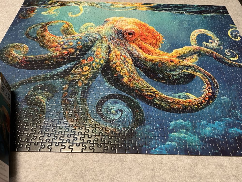Deep Blue Octopus Odyssey - Cross & Glory puzzle collectible [Barcode 850050598275] - Main Image 2