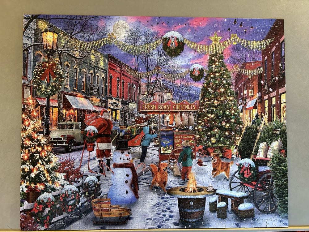 Chestnuts Roasting - White Mountain puzzle collectible [Barcode 724819267293] - Main Image 2