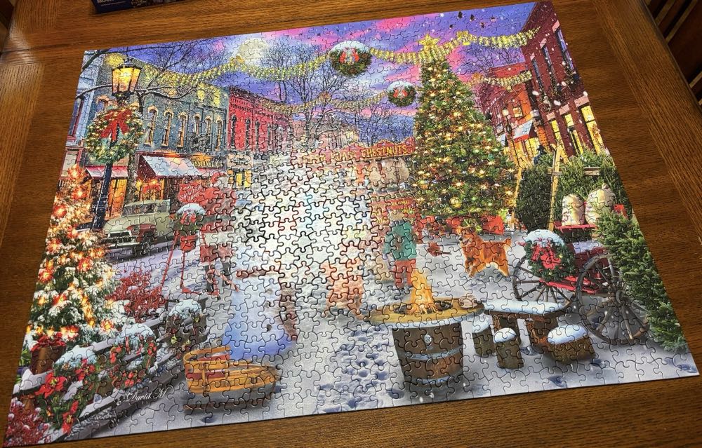 Chestnuts Roasting - White Mountain puzzle collectible [Barcode 724819267293] - Main Image 3