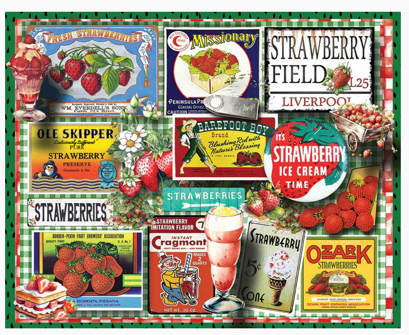 Strawberries✅ - White Mountain puzzle collectible [Barcode 724819267248] - Main Image 2