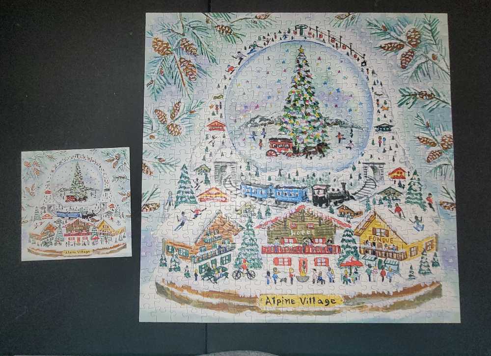 Alpine Village Snow Globe - Galison puzzle collectible [Barcode 9780735378704] - Main Image 2