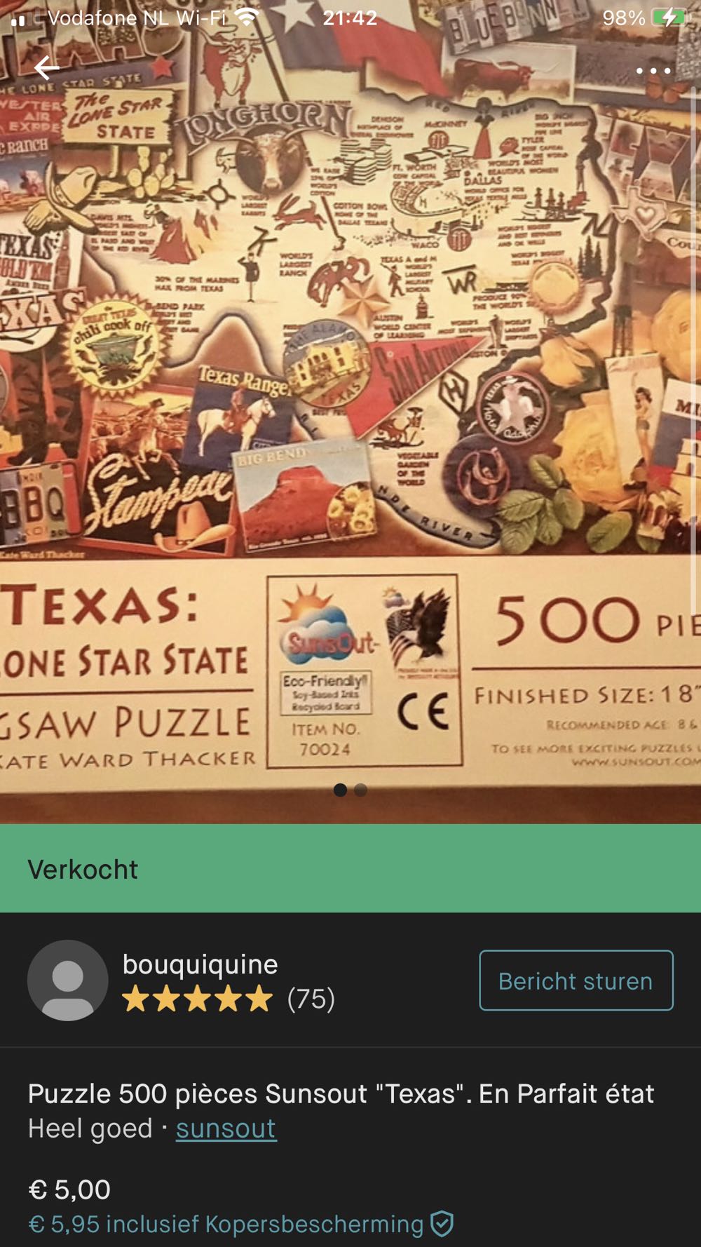 Texas: The Lone Star State - SunsOut puzzle collectible [Barcode 796780700246] - Main Image 4