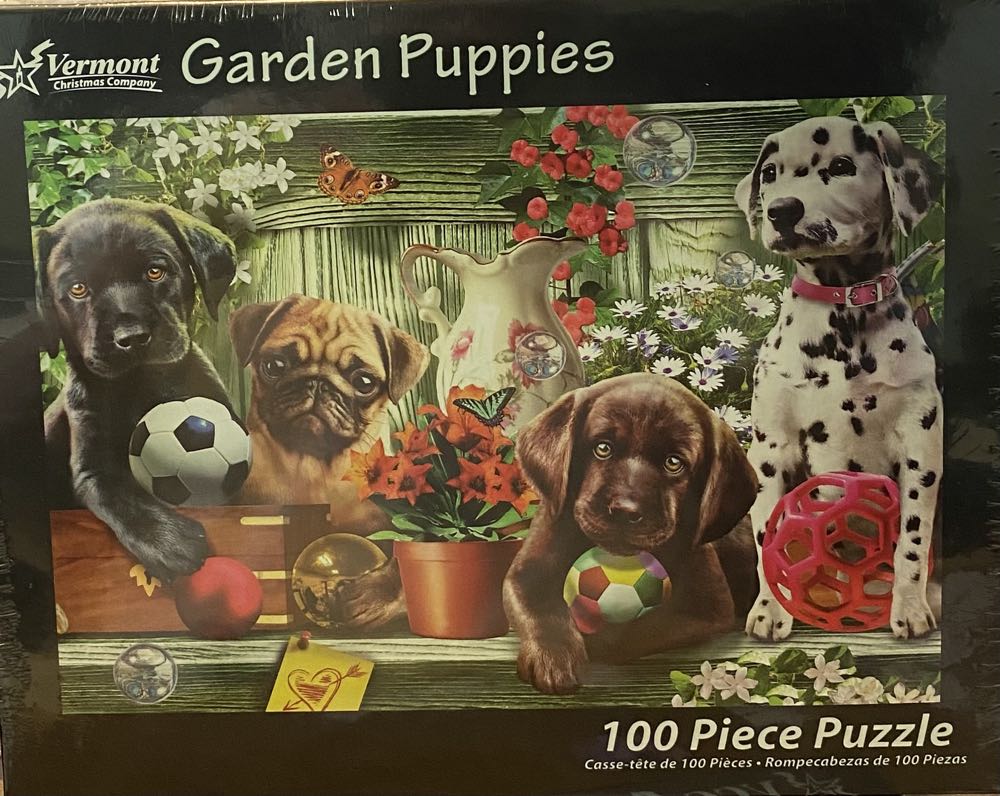 Garden Puppies** - Vermont Christmas Company 🇺🇸 puzzle collectible [Barcode 871241003491] - Main Image 2