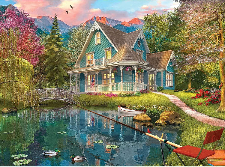 Fishing Retreat - Rose Art puzzle collectible [Barcode 4895145458337] - Main Image 2