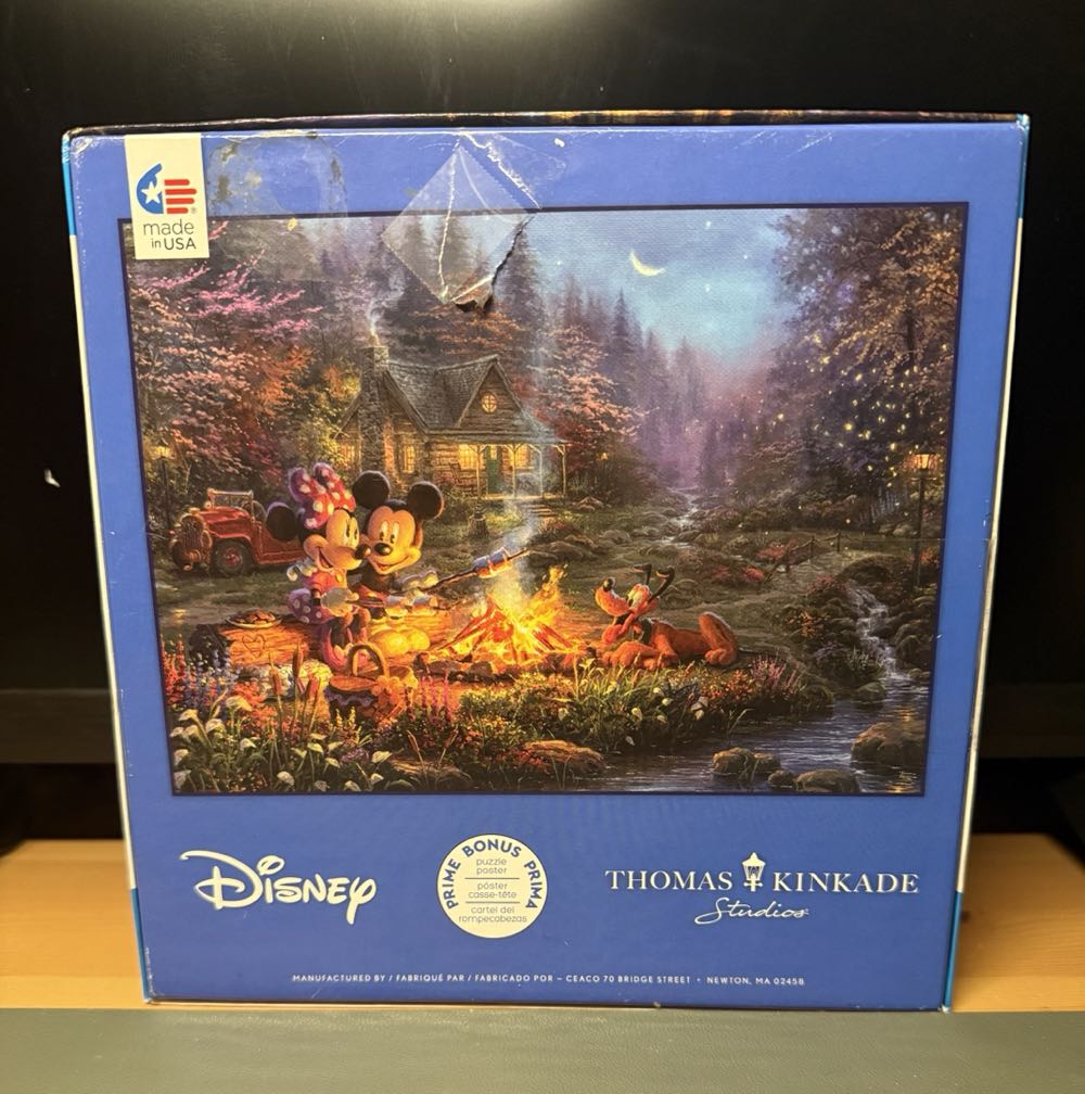Kinkade Disney - Mickey & Minnie Sweetheart Campfire - Ceaco puzzle collectible [Barcode 021081311304] - Main Image 3