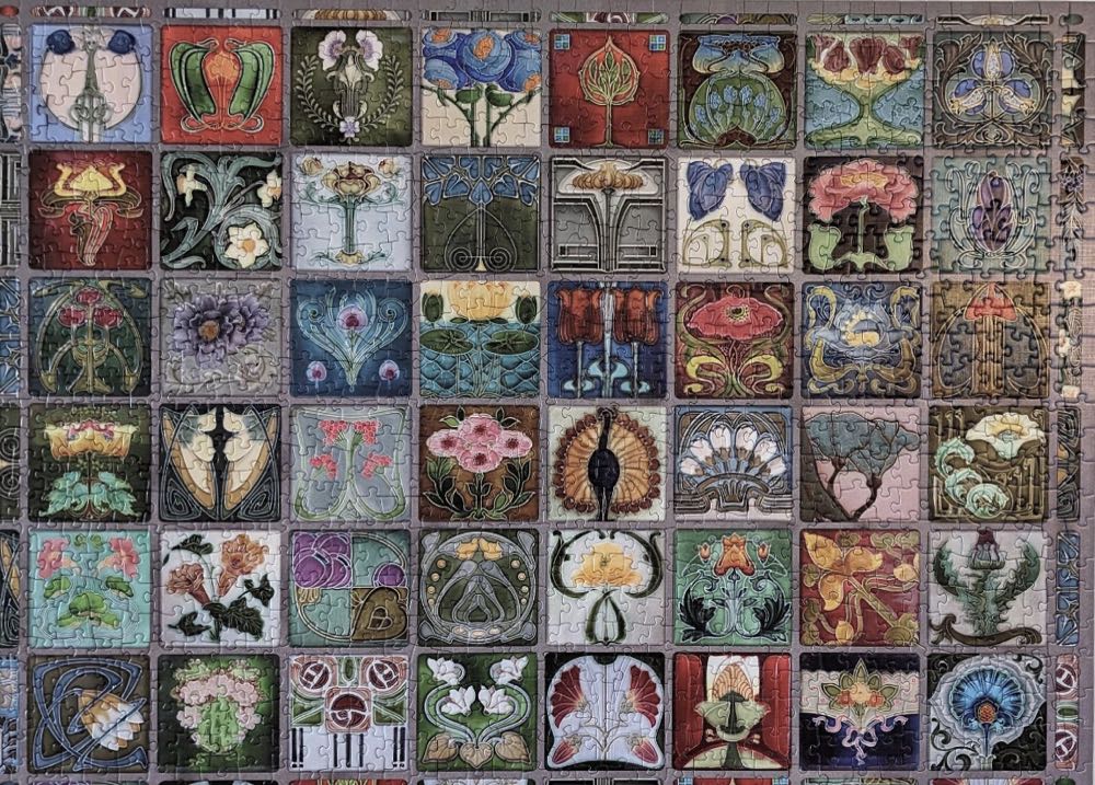 Art Nouveau Tiles - Cobble Hill puzzle collectible [Barcode 625012400909] - Main Image 3