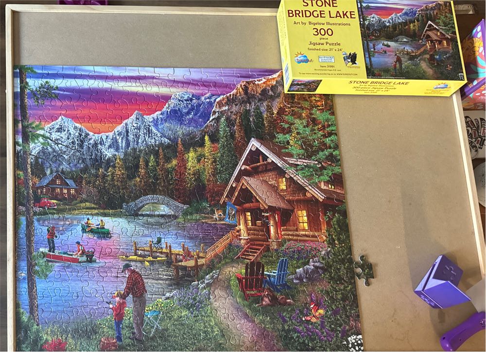 Stone Bridge Lake - SunsOut 🇺🇸 puzzle collectible [Barcode 796780319912] - Main Image 2