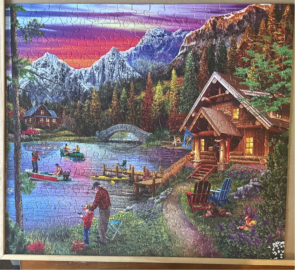 Stone Bridge Lake - SunsOut 🇺🇸 puzzle collectible [Barcode 796780319912] - Main Image 3