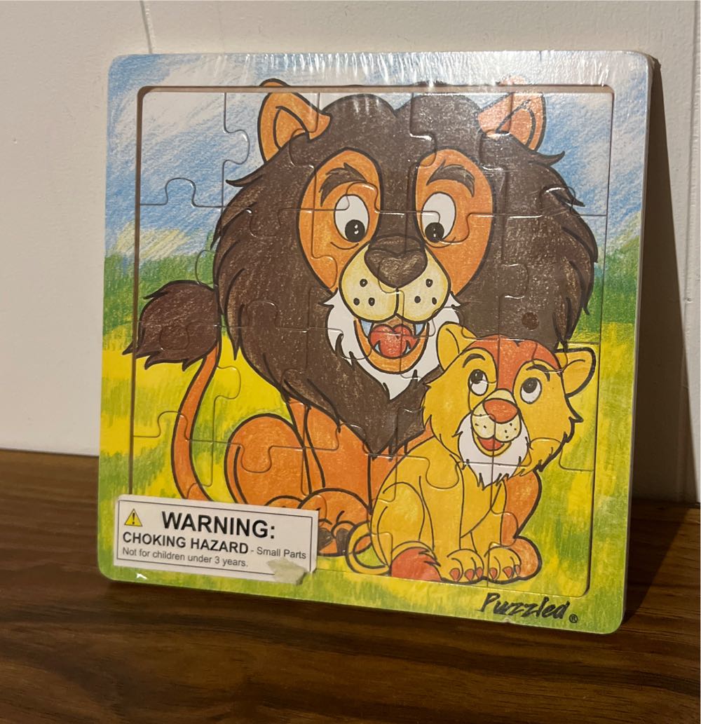 Puzzled Lion Jigsaw Puzzle Easy To Play Zoo Wildlife Wooden Animals Puzzle Fun Educational Toy Puzzle Game & Learning Activity For Kids Wild Jungle Theme 20 Piece Puzzle Size 8 X 8 Inch  puzzle collectible [Barcode 184499021552] - Main Image 2