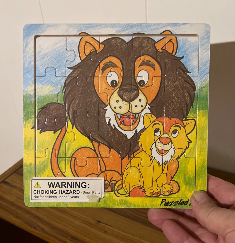 Puzzled Lion Jigsaw Puzzle Easy To Play Zoo Wildlife Wooden Animals Puzzle Fun Educational Toy Puzzle Game & Learning Activity For Kids Wild Jungle Theme 20 Piece Puzzle Size 8 X 8 Inch  puzzle collectible [Barcode 184499021552] - Main Image 4