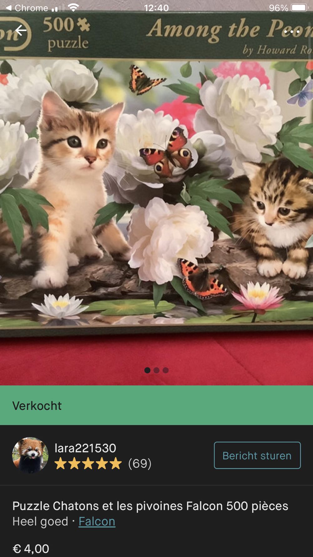 Among The Peonies - Falcon de luxe puzzle collectible [Barcode 8710126100110] - Main Image 4