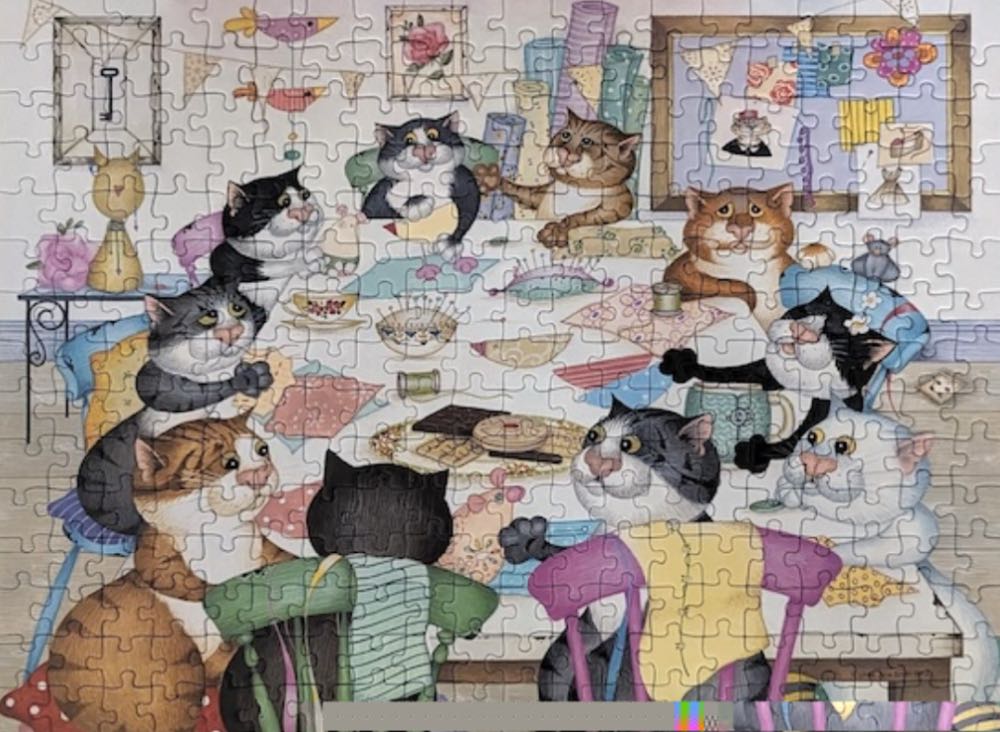 Crazy Cats Make Do and Mend 🟦🇨🇦 - Ravensburger puzzle collectible [Barcode 4005556131754] - Main Image 3