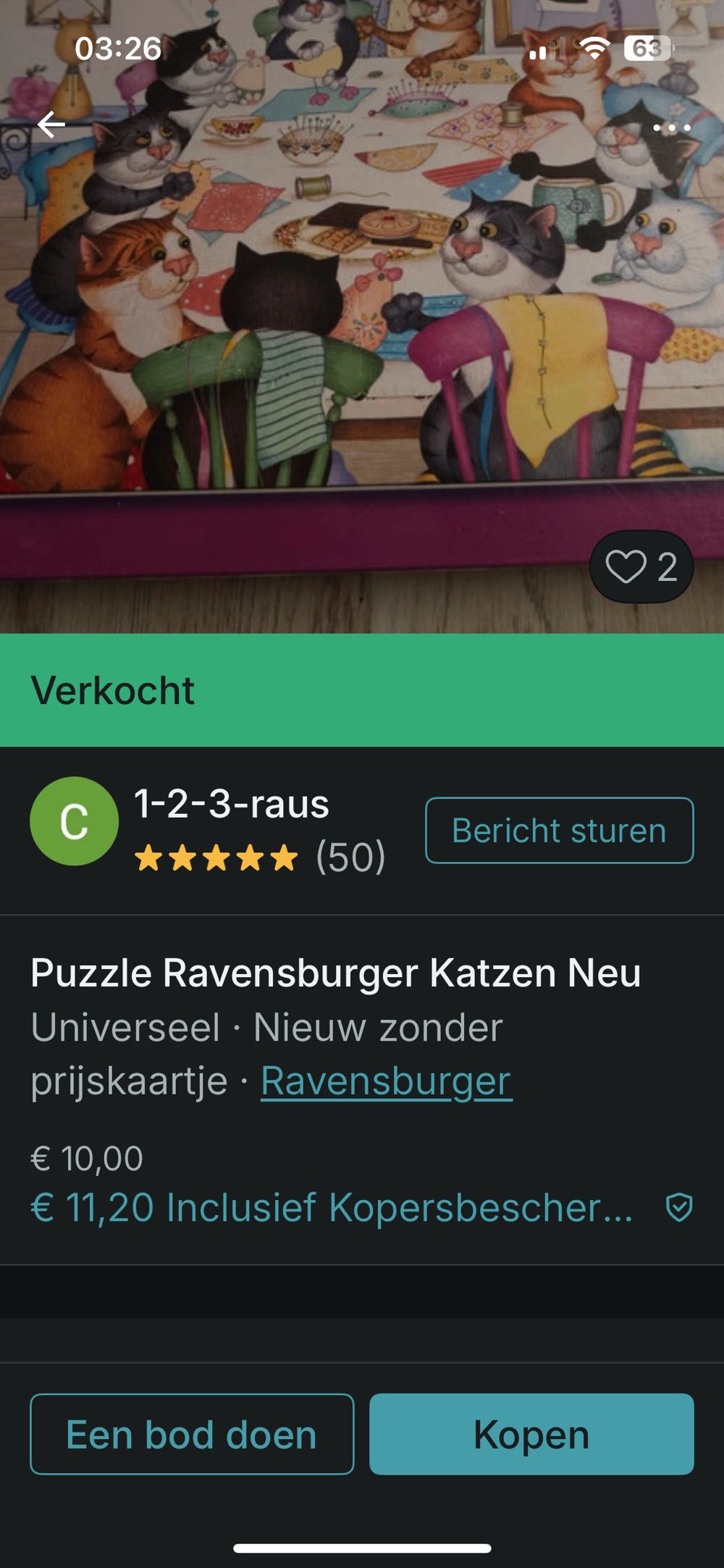 Crazy Cats Make Do and Mend 🟦🇨🇦 - Ravensburger puzzle collectible [Barcode 4005556131754] - Main Image 4