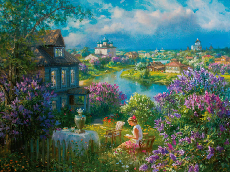 Davici - Häuschen Im Flieder - Davici puzzle collectible [Barcode 4018928691961] - Main Image 2